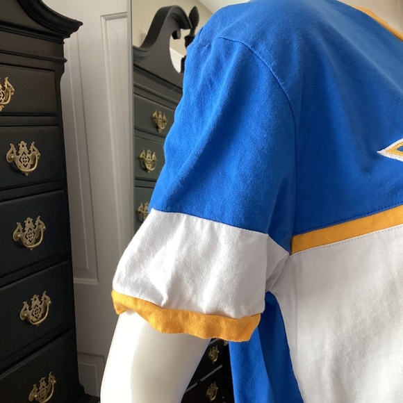 A7 - #372 ST. LOUIS BLUES SERIES SIX OZZY STRIPED SHORT SLEEVE TEE - BLUE/WHITE - Picture 2 of 4